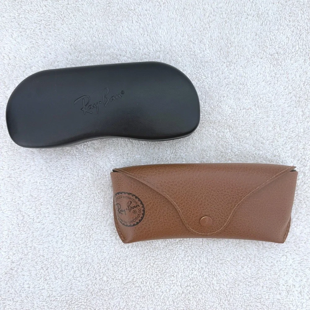 RayBan Sunglasses Case Bundle Black Hard Shell/Tan Snap Soft Case Set CASES ONLY